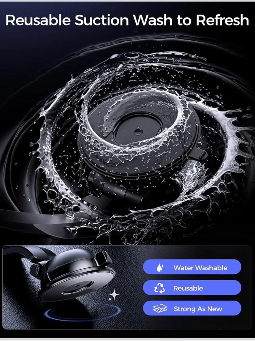 Dashboard Car Phone Mount - One Press Lock Dash Phone Holder for Car